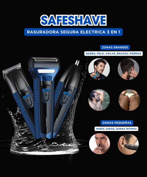 SAFESHAVE | RASURADORA 3 EN 1